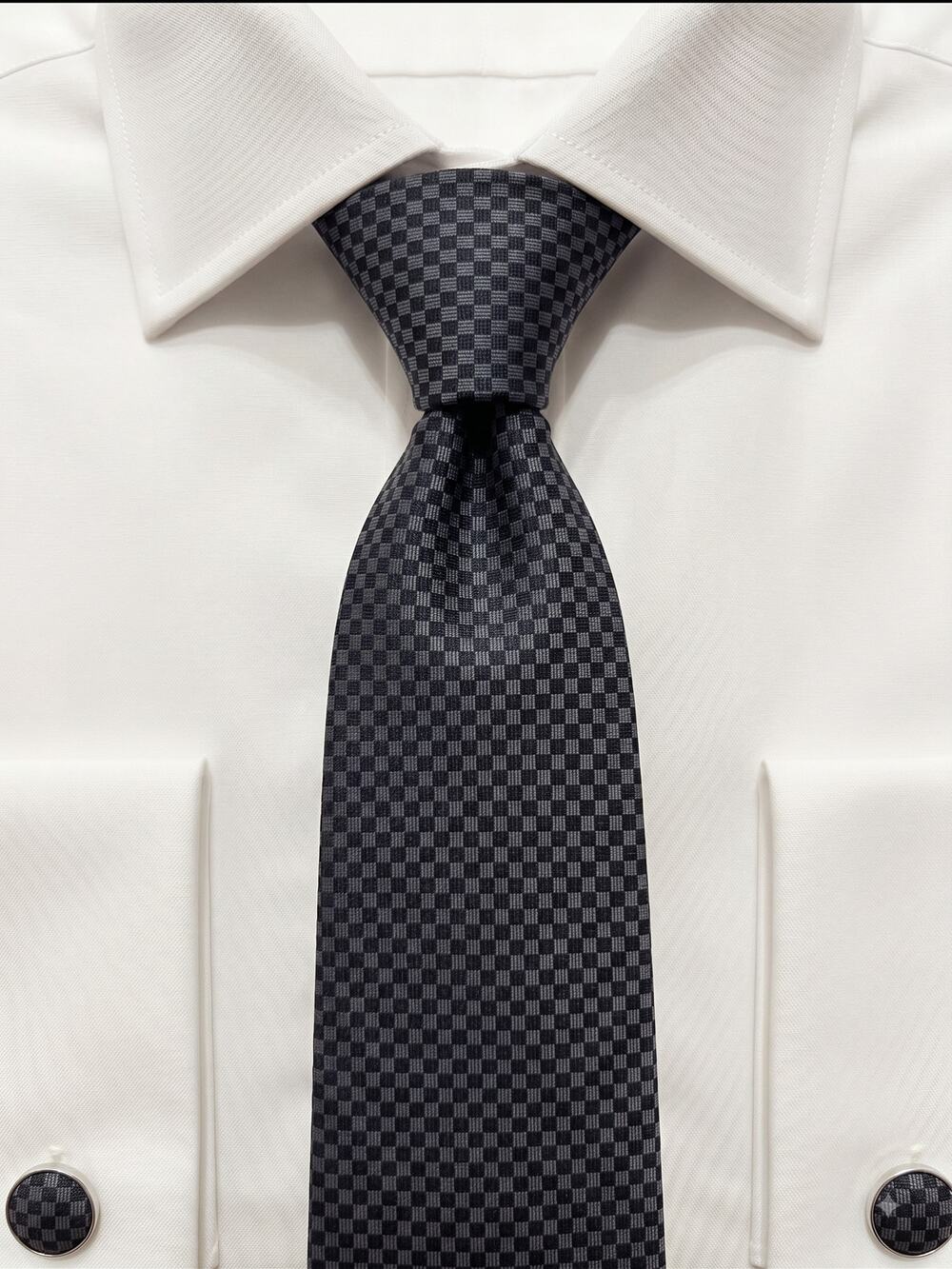 Louis Vuitton Grey Woven LV Initial Geometric 100% Silk Necktie